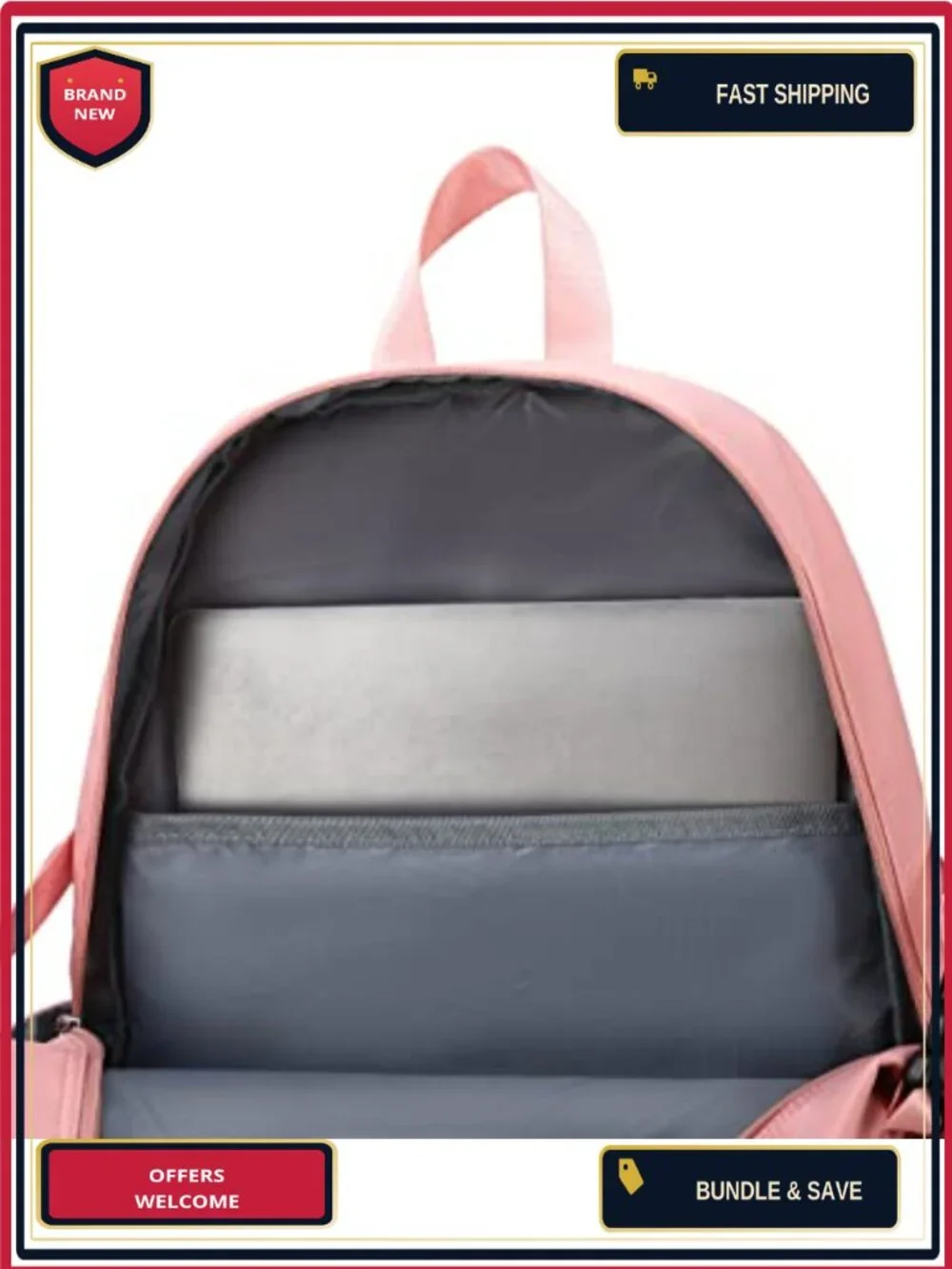 Waterproof Laptop Backpack Set with Lunch Bag & Pencil Case for Women
